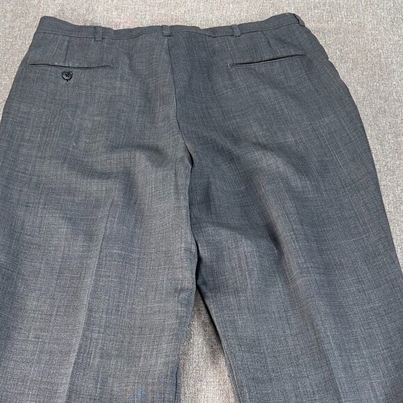 Haggar Pleated Wool Blend Dress Pants Men's 36 x 32 Gray Business Office - Picture 7 of 13